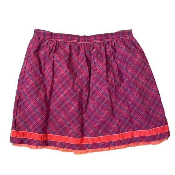 Matilda Jane Dresses & Skirts - NEW Matilda Jane Tinsley Plaid Skirt Magenta Elastic Waist Large